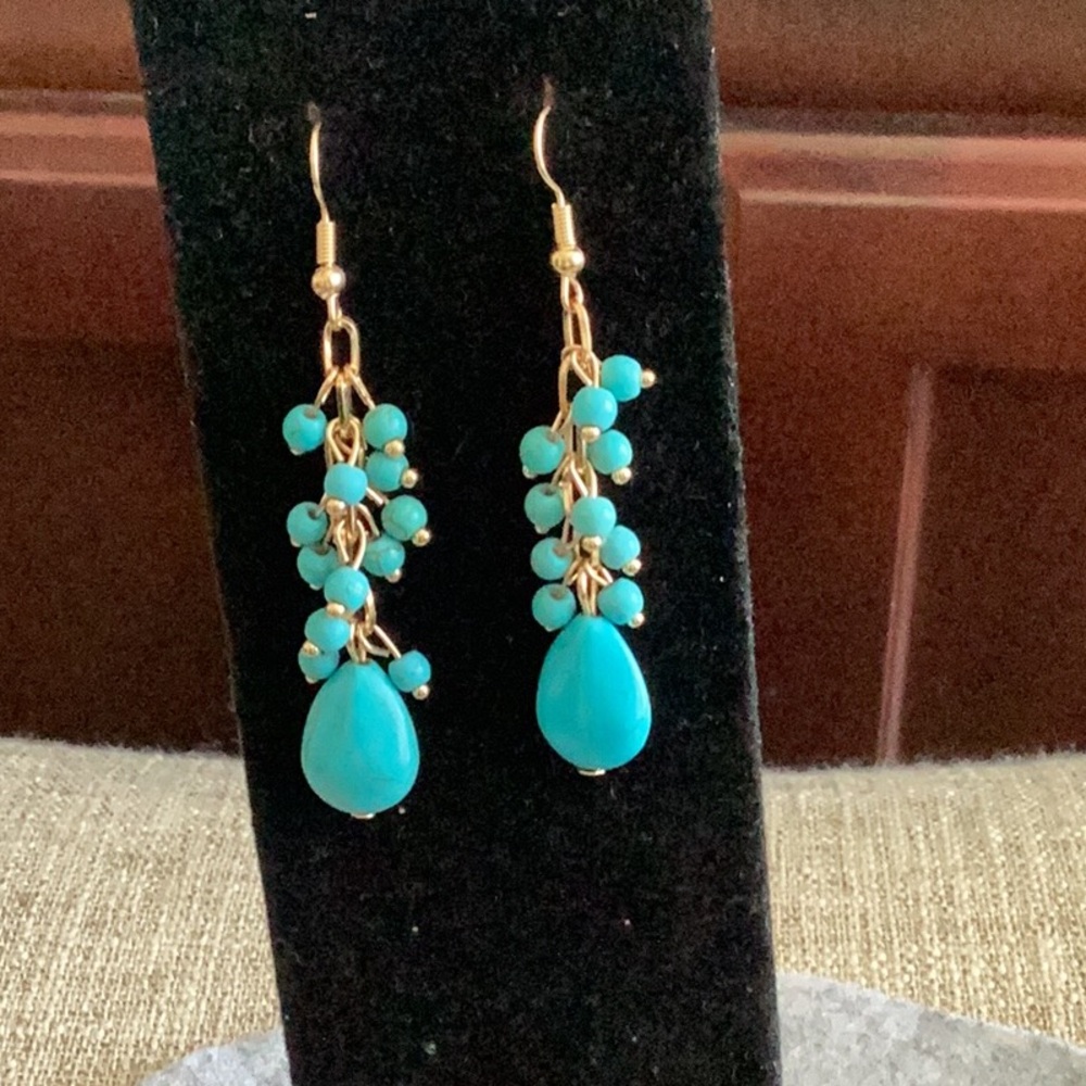 Elegant Turquoise Beaded Earrings